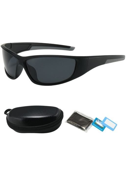 Ochelari de Soare Polarizati Sport, HIPOLAR ®, Lentila Neagra HD46, UV400, cu Carcasa de Protectie