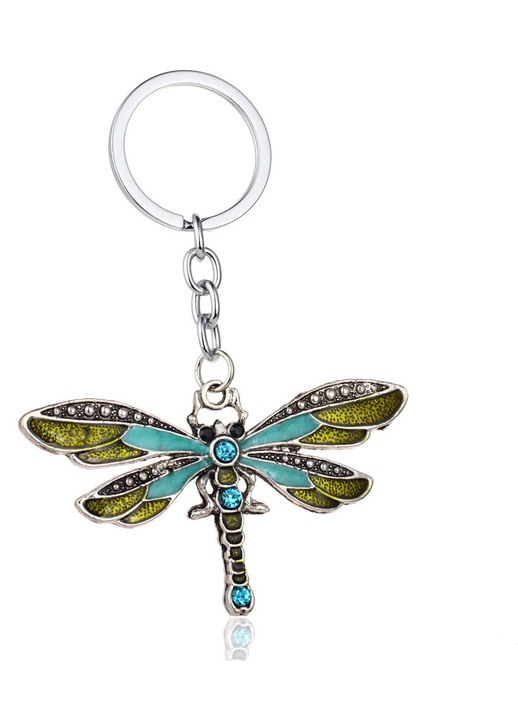 Breloc libelula cu rhinestones, usor, elegant, multicolor