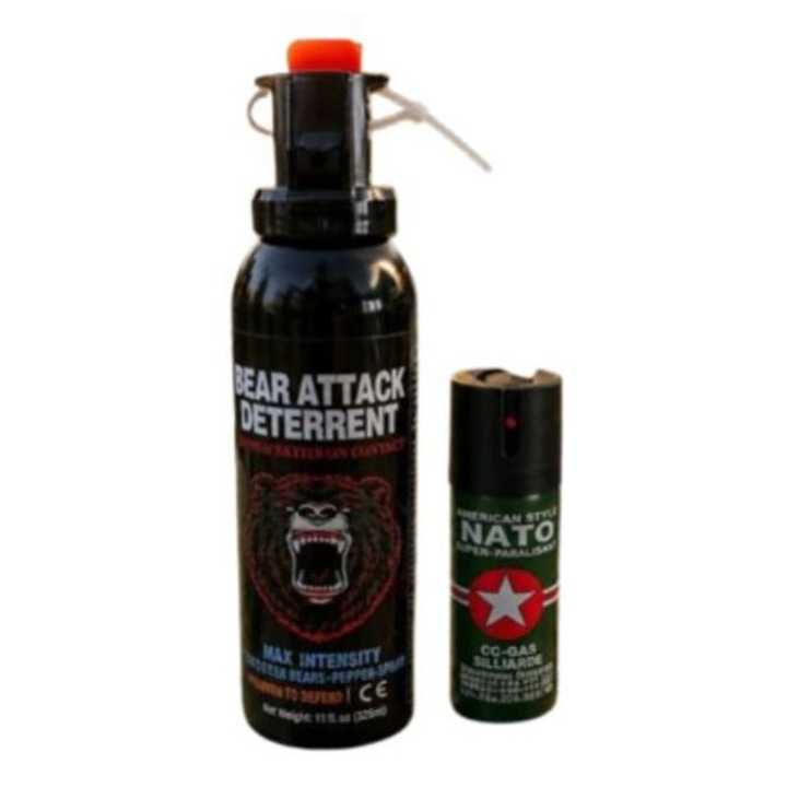 Pachet Spray urs extra puternic, distanta de la 12 m, 330 ml + spray nato 60 mm