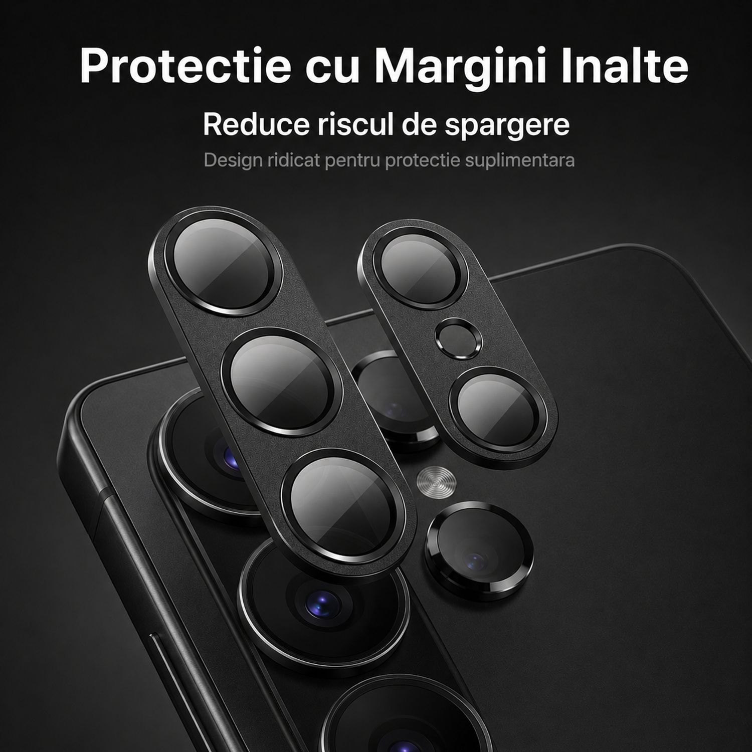 Folie Protectie Camera Pentru Samsung Galaxy S26 Ultra Ultra HD Din Sticla Securizata, Design Integrat Protectie Lentila, Carcasa Protectie Obiectiv Anti Amprente, Negru Mat
