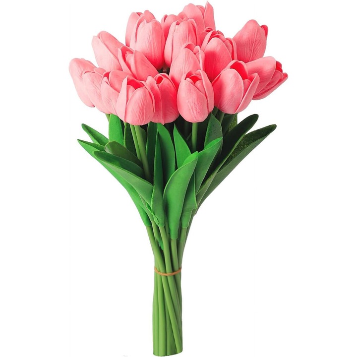 Művirágok, 10 darab, sárga tulipán, 34cm