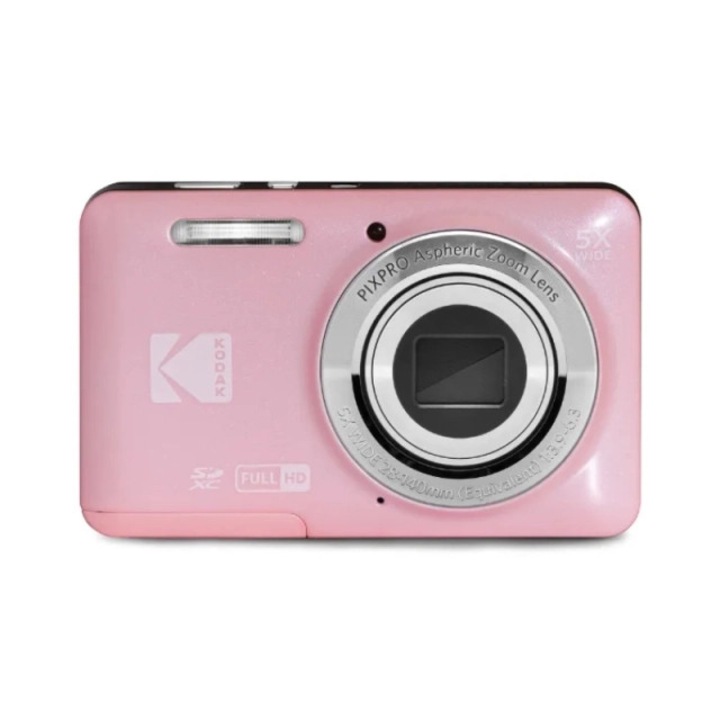 Aparat Foto Kodak PixPro FZ55, 16 MP, Zoom 5X, Vlogging, Full HD – 1080p, Roz