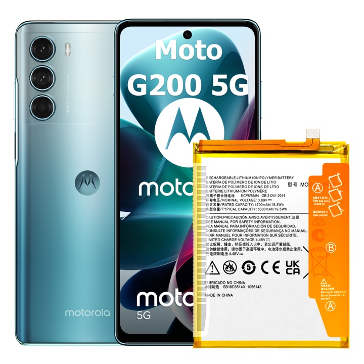 MB50 akkumulátor Motorola Moto G200 5G XT2175-höz, 5000 mAh, NOWACELL akkumulátor