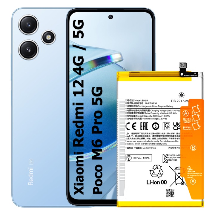 Baterie BM5R pentru Xiaomi Redmi 12 4G 5G, Poco M6 Pro 4G 5000 mAh Acumulator