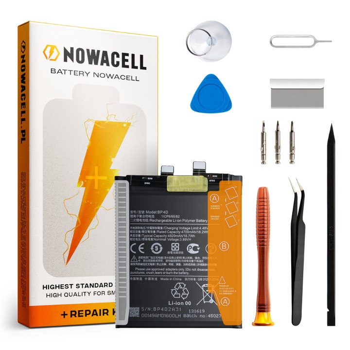 BP4D akkumulátor készlet Xiaomi 13 Pro Mi 13 Pro 4820mAh Eredeti kapacitás