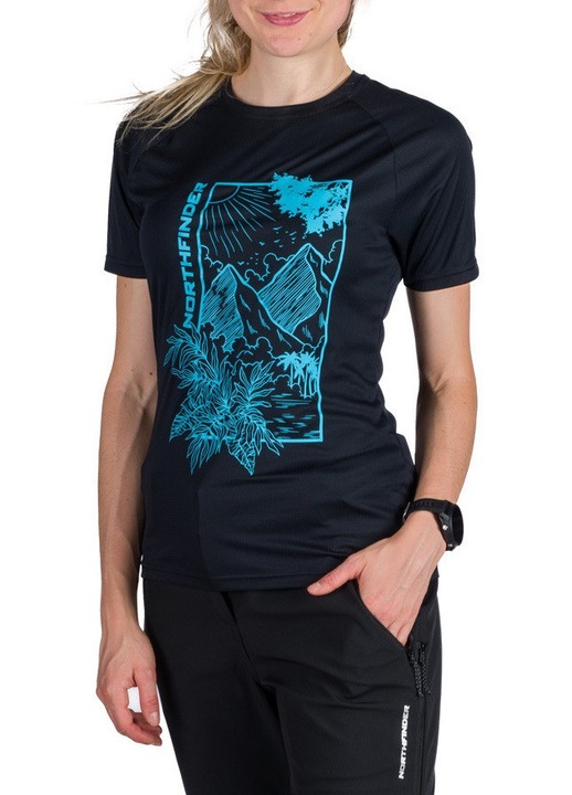 Tricou tehnic dama Northfinder Cassie, Negru