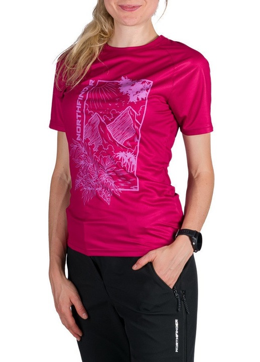Tricou tehnic dama Northfinder Cassie, Visiniu