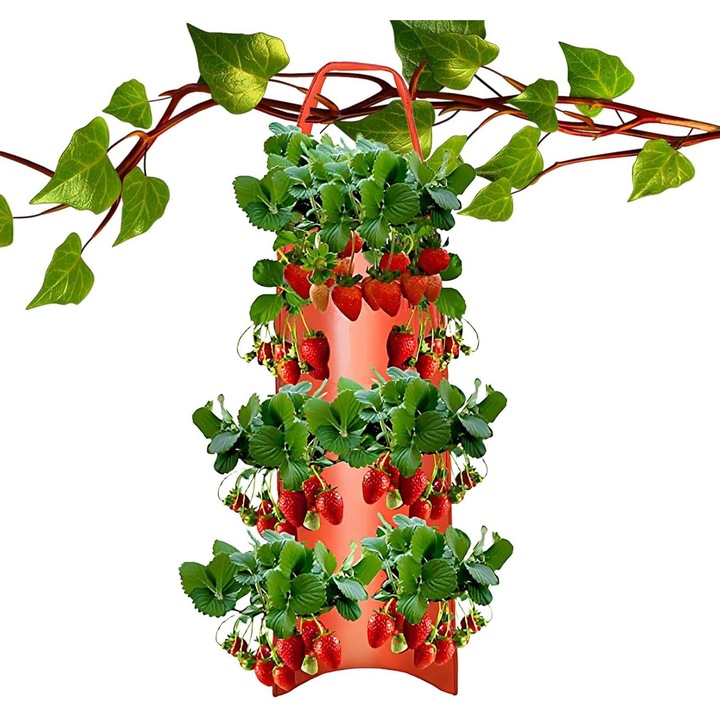 Jardiniera suspendata pentru rosii, Saci de capsuni inversati, ghivece accesorii pentru plantarea fructelor, legumelor, rosiilor de exterior, florilor de ardei iute, gradina, curte