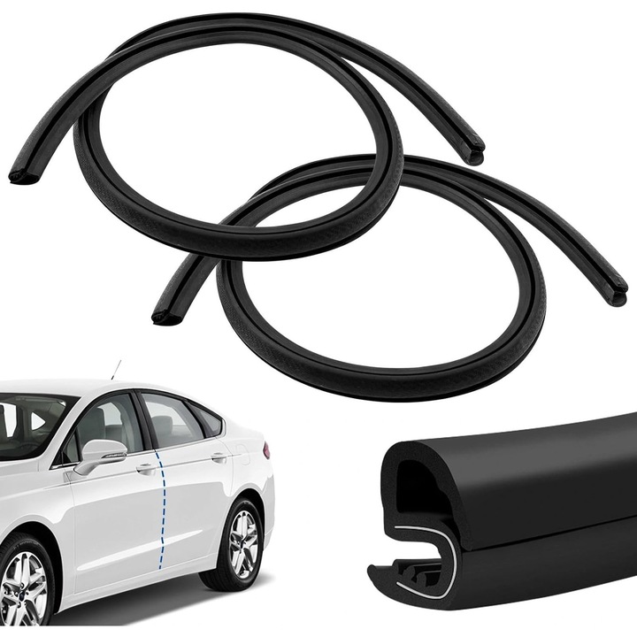 Garnitura universala pentru usa auto 2m, etansare de protectie pentru usa auto, etansare pentru stalpul B, etansare din cauciuc, pentru vehicul, rulota, usi de barca