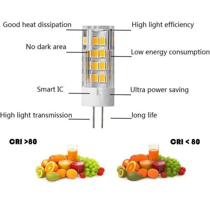 LED крушки G4 5W 3000K 500lm топло бяло комплект 10 бр