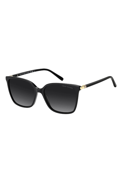 Tommy Hilfiger, Слънчеви очила Cat-Eye с градиента, 55-16-140, Черен