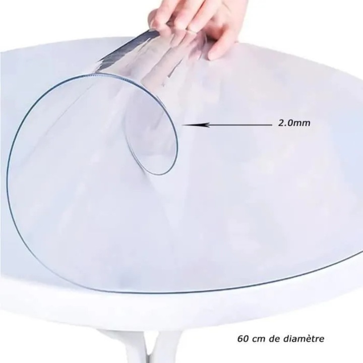 Fata de masa rotunda transparenta PVC 60x120cm 1mm