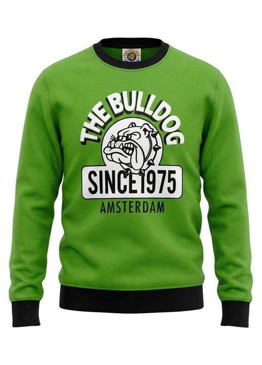Суитшърт Bluza The Bulldog Amsterdam, с емблематично лого, памук, зелен, Зелен