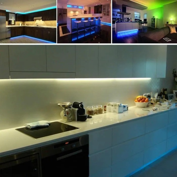 Banda LED RGB 2m, flexibila, 16 culori, incarcare USB