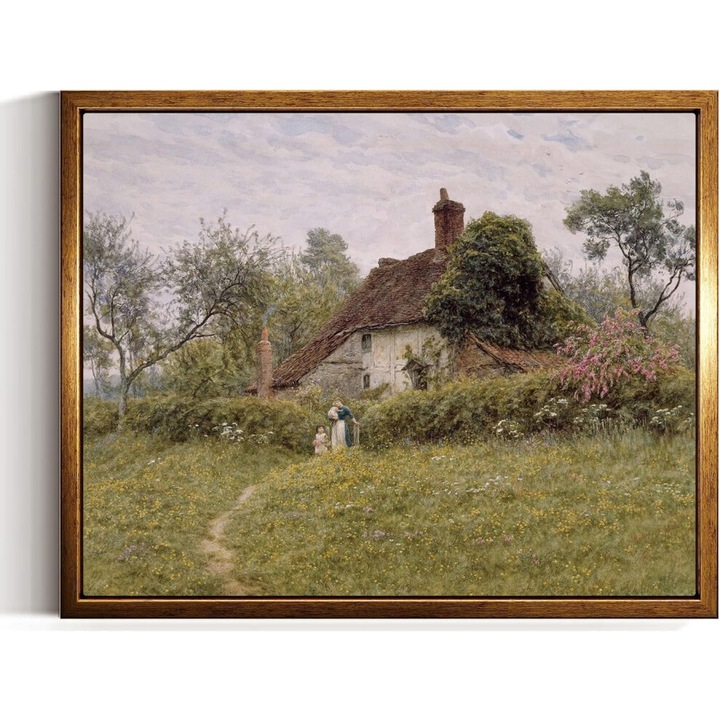 Vászonkép, vadon élő virágok mezője, vintage, 30x40cm, többszínű