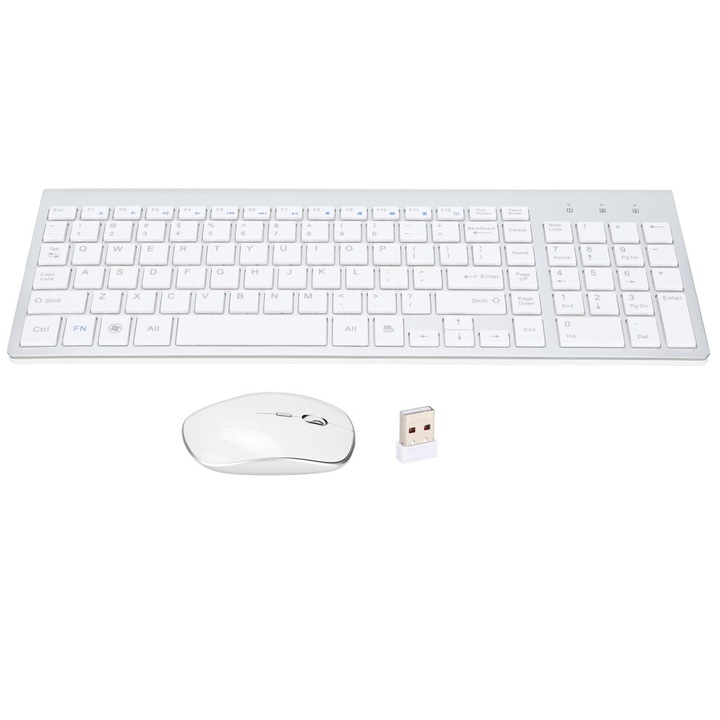 Ergonomikus, teljes méretű, vezeték nélküli billentyűzet és egér, halk, fekete, 2.4GHz