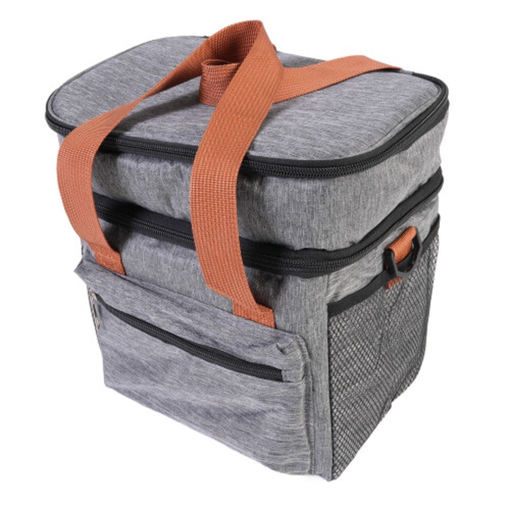 Geanta termoizolanta portabila capacitate mare 27.5x25x18cm gri