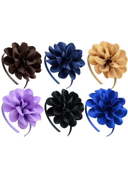 Accesorii par colorate set, elastic si agrafe cu flori, multicolor