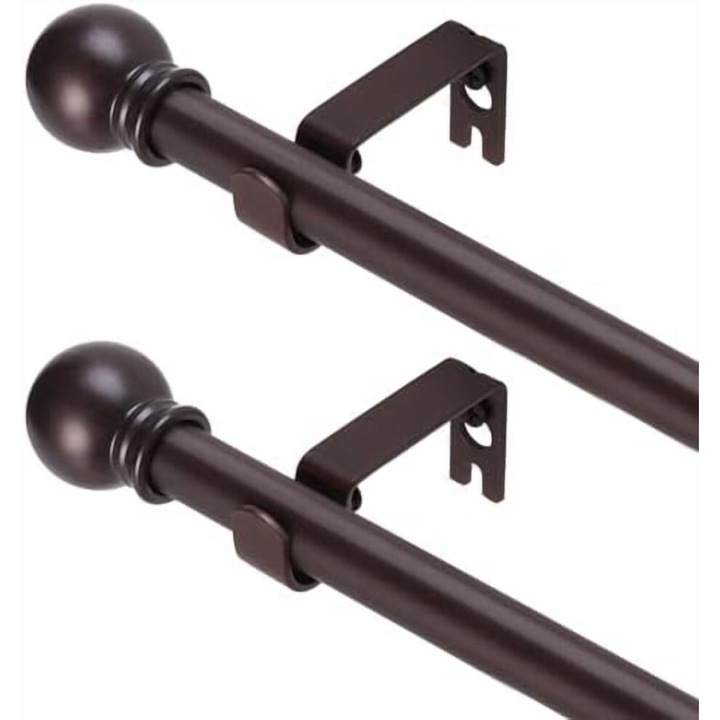 Set sine perdea metalice rustice 5/8 inch, negru, 32x46x62x78 inch