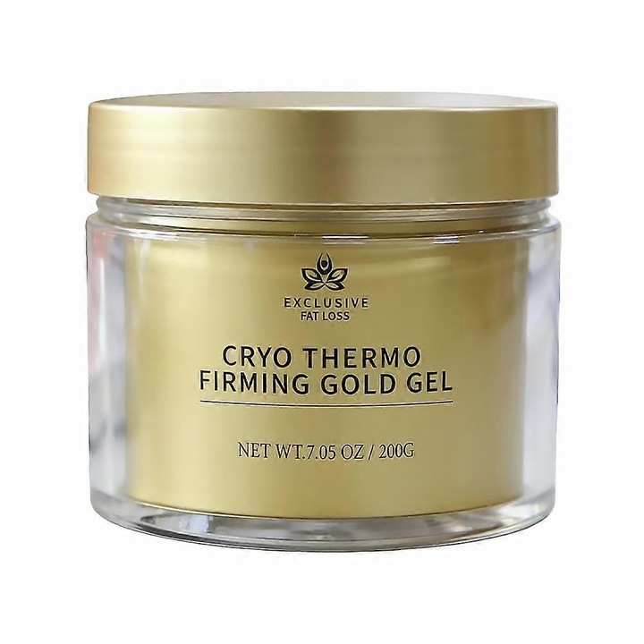 Testfeszesítő gél, Cryo Thermo hidratáló gél, nano-arannyal, Aloe Verával és hamamelisszel, halványítja a striákat és kisimítja a bőrt, arany, 200g
