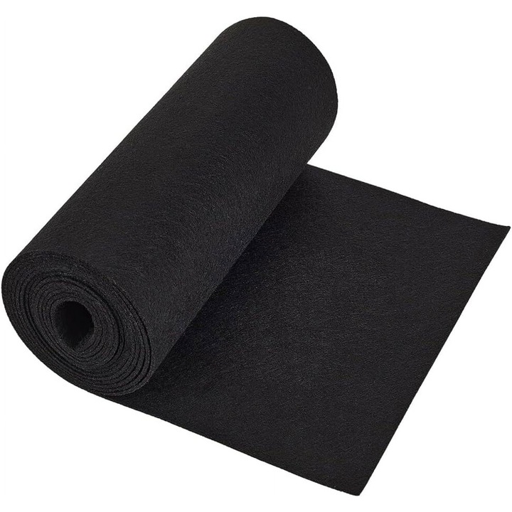 Fekete filc anyag tekercs 118x24cm 2mm vastagság varráshoz és barkácsoláshoz