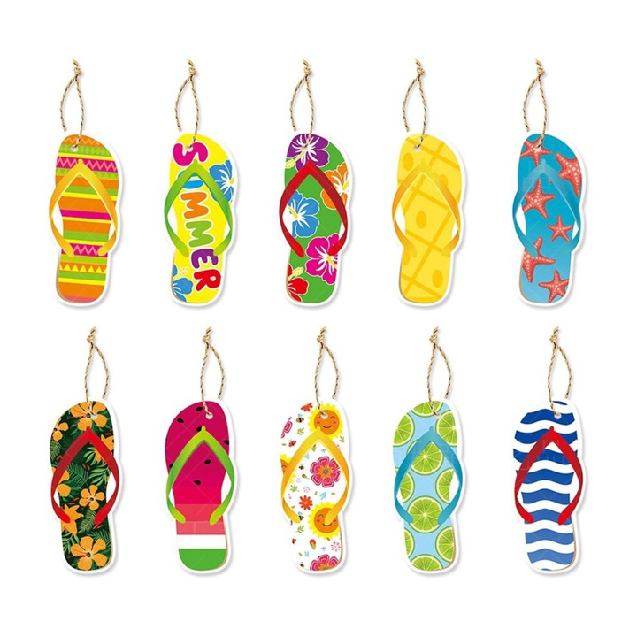 Ghirlanda hartie 10 piese, multicolor, 10.4x4.5cm, decor petrecere vara