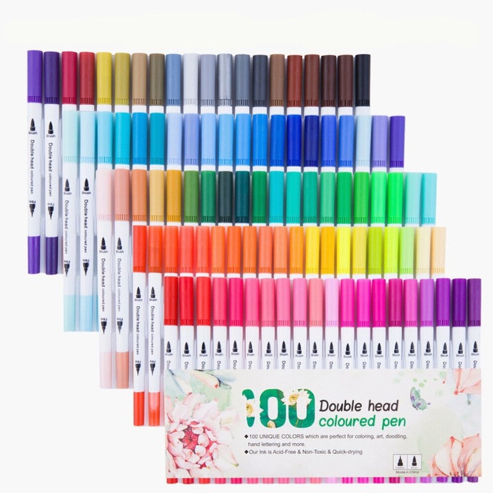 Kétvégű Fineliner markerek, keverhető tinta, többszínű, 0.4mm