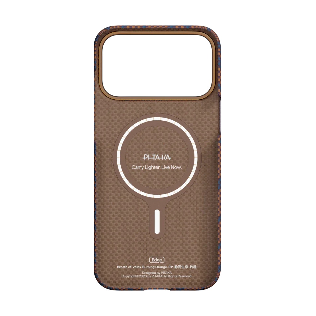 Husa de protectie Pitaka iPhone 17 Pro Max Breath of Veins Edge Case Burning Orange - 01