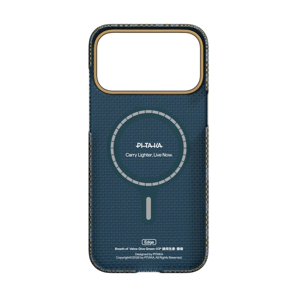 Husa de protectie Pitaka iPhone 17 Pro Max Breath of Veins Edge Case Dive Green - 03