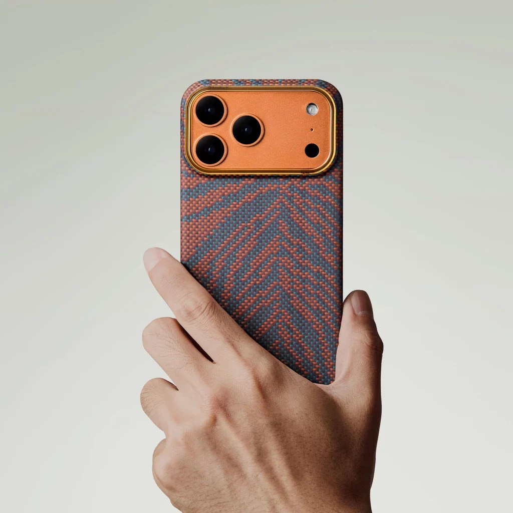 Husa de protectie Pitaka iPhone 17 Pro Max Breath of Veins Edge Case Burning Orange - 01