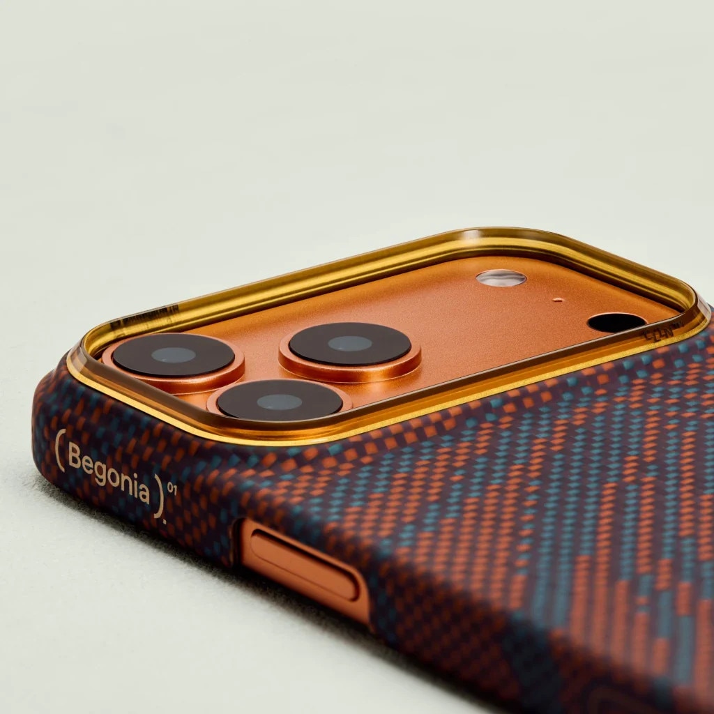 Husa de protectie Pitaka iPhone 17 Pro Max Breath of Veins Edge Case Burning Orange - 01