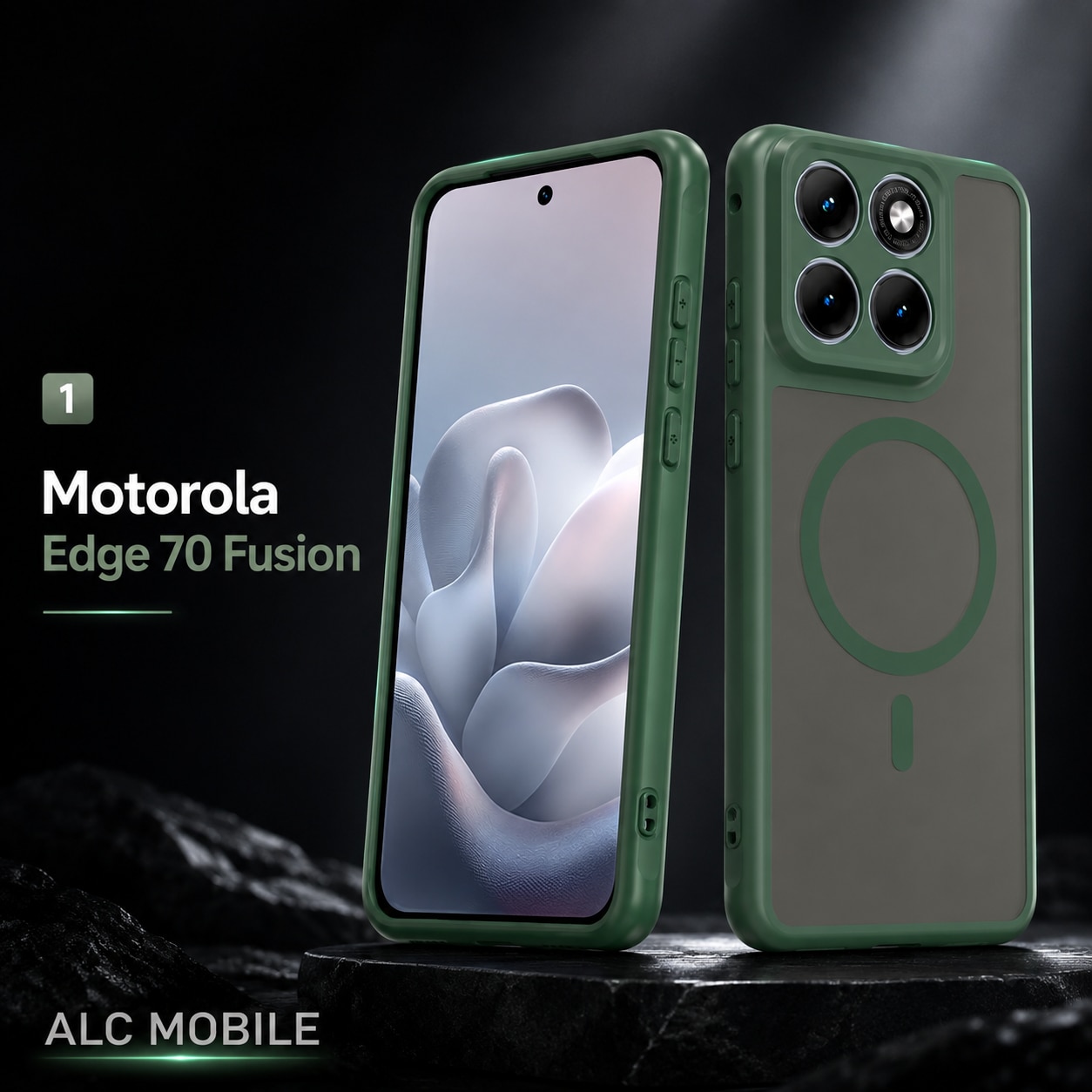 Husa pentru Motorola Edge 70 Fusion Matte, compatibila cu MagSafe, Protectie 360, Anti-Soc, Verde