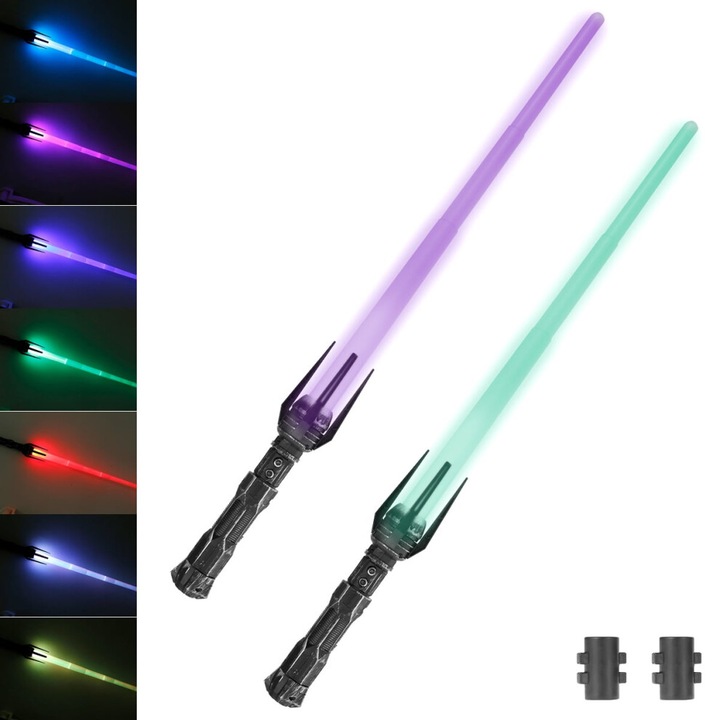 LED RGB fénykard hangeffektekkel 73cm 2 db-os szett többszínű