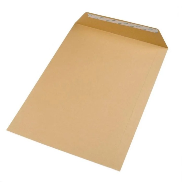 Plic E4 siliconic, hartie kraft 120g, deschidere tip T, maro, set 250 buc