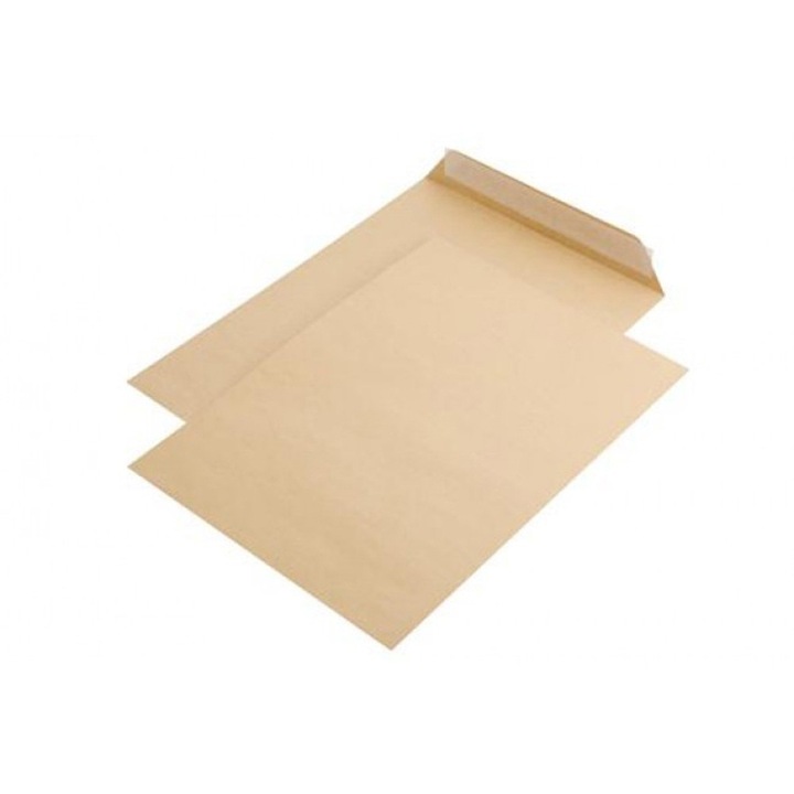 Plic B4 GPV, siliconic, deschidere tip T, culoare maron, 250x353mm, set 250 buc