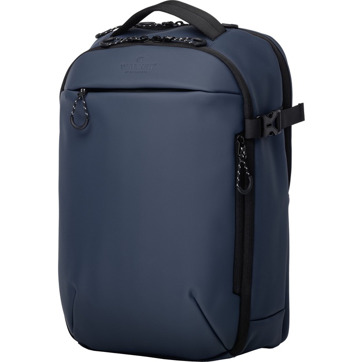 Rucsac Schneiders bleumarin Midnight Walker, 2 buzunare frontale, captusit pentru laptop, 30x44x22cm