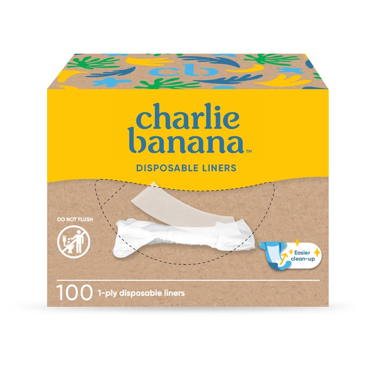 Linere / hartii de protectie Charlie Banana pentru scutece textile – 100 bucati