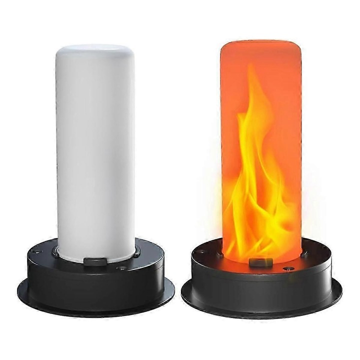 Set 2 capace de inlocuire pentru lampa solara, efect flacara, negru, 8.5x7.3cm