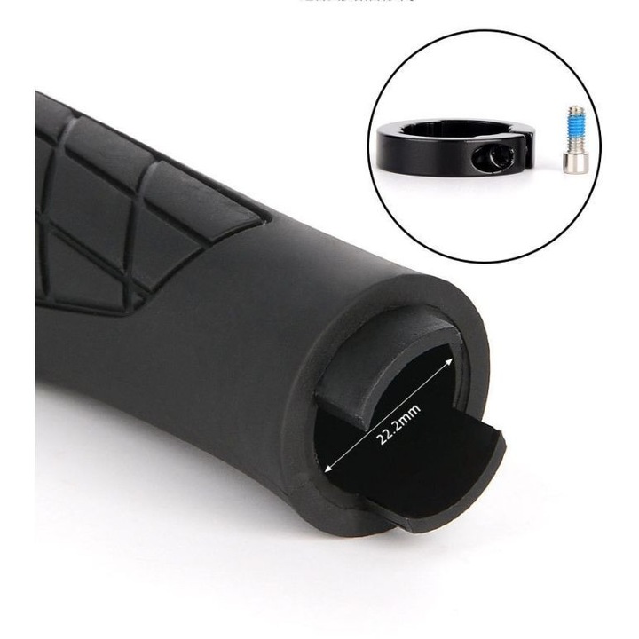 Mansoane bicicleta semi-ergonomice, negru, 118g pereche