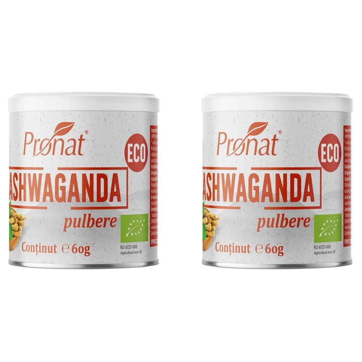 2 x Ashwagandha bio por, 60g Pronat