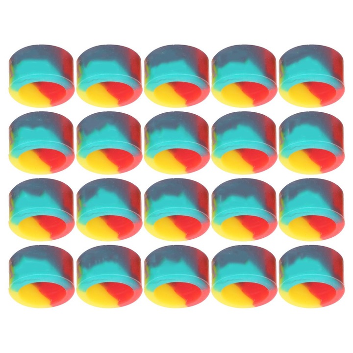Set 20 inele opritoare pentru lansete, silicon, multicolor, 2.5x2.1x1.8cm