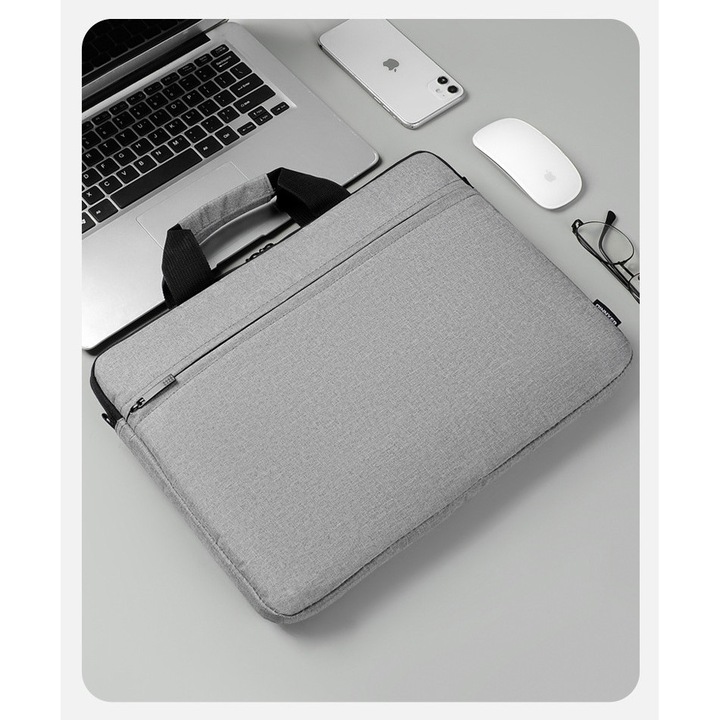 Unisex laptoptáska 14-18 hüvelyk, poliészter, vízálló, strapabíró, fekete