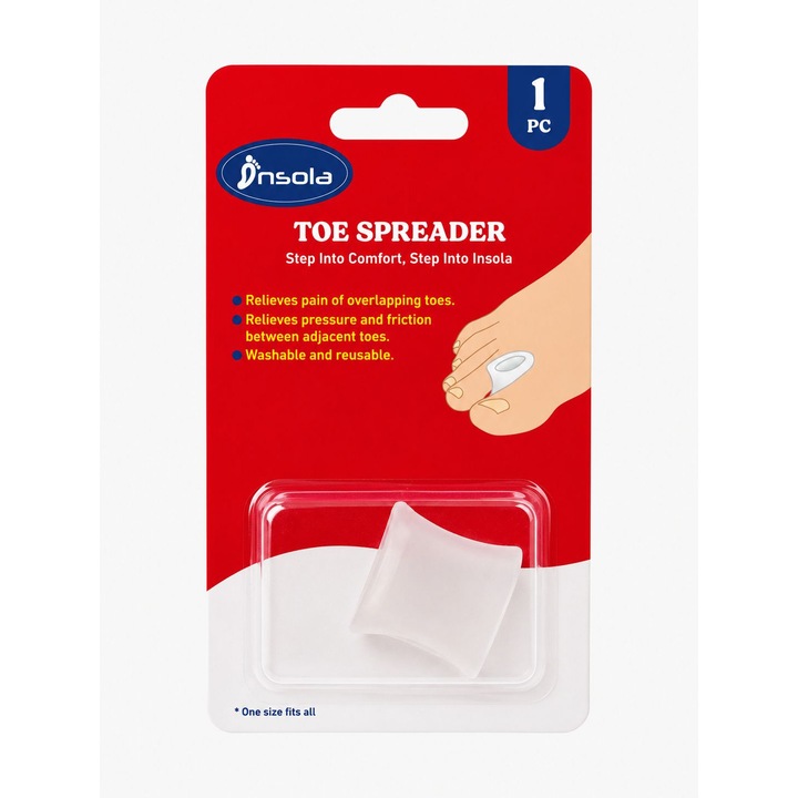 INSOLA Separator / distantier pentru degete, 1 buc., gel de silicon, confort si aliniere pentru degete