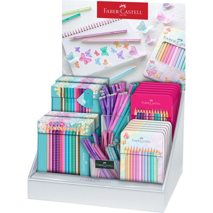 Set display Sparkle, Faber-Castell, creioane colorate Sparkle, 2022