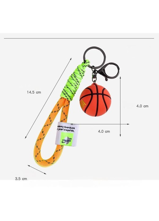 Többszínű puha gumi 3D kosárlabda kulcstartó