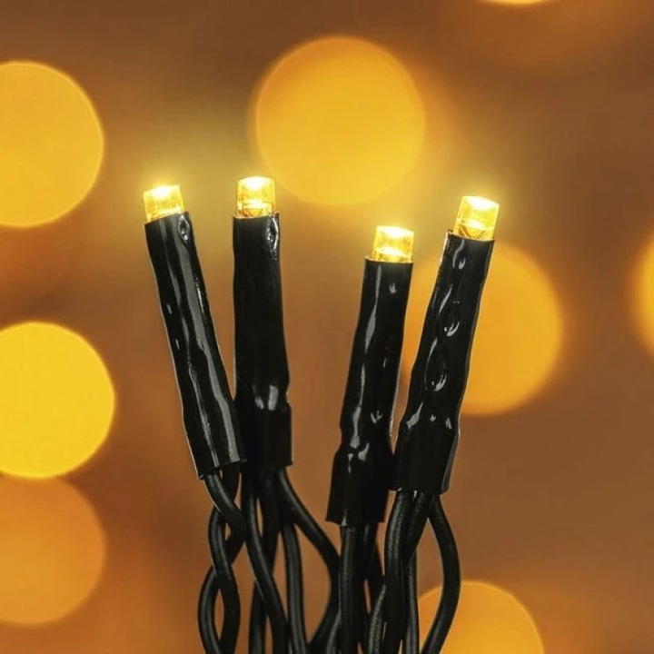 100 LED-es összekapcsolható fényfüzér, 6,07 m, meleg fehér