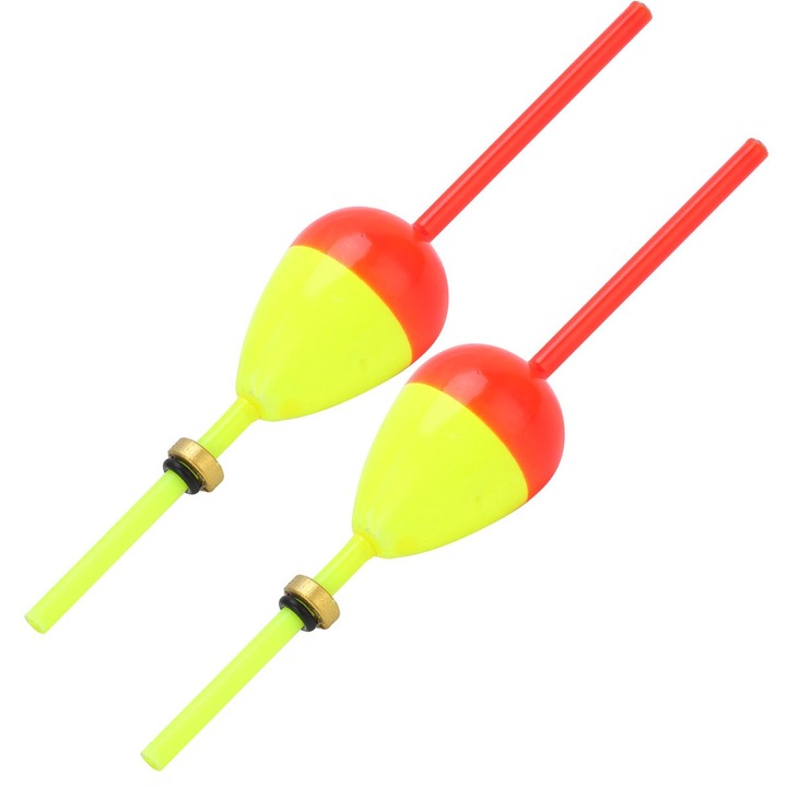 Plute pescuit oval EVA rosu galben set 2 buc 23x27g