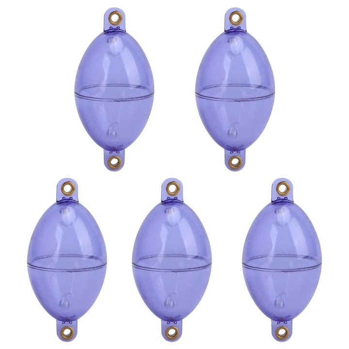 Set 5 plute pescuit oval, plastic, violet, 90g
