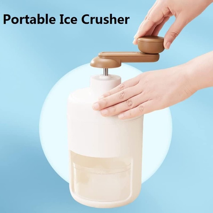 Tocator manual gheata 500ml, portabil, durabil, alb, 500ml