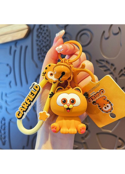 Breloc PVC Garfield design amuzant multicolor